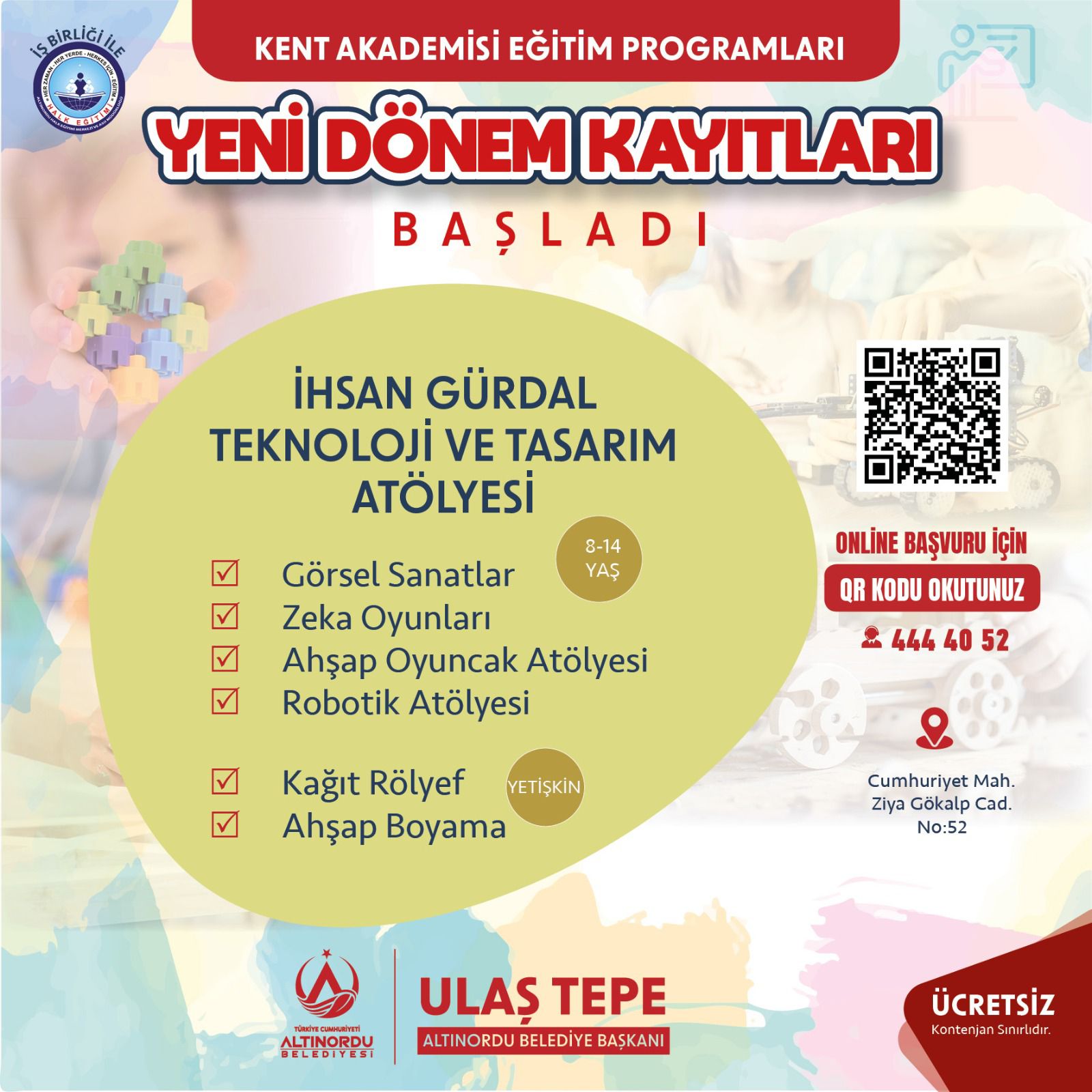 Eğitim Çalışmaları Kent Akademisi Çatısı Altında