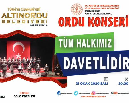 ALTINORDU BELEDİYESİ’NCE ‘TÜRK SANAT MÜZİĞİ KONSERİ’ DÜZENLENECEK